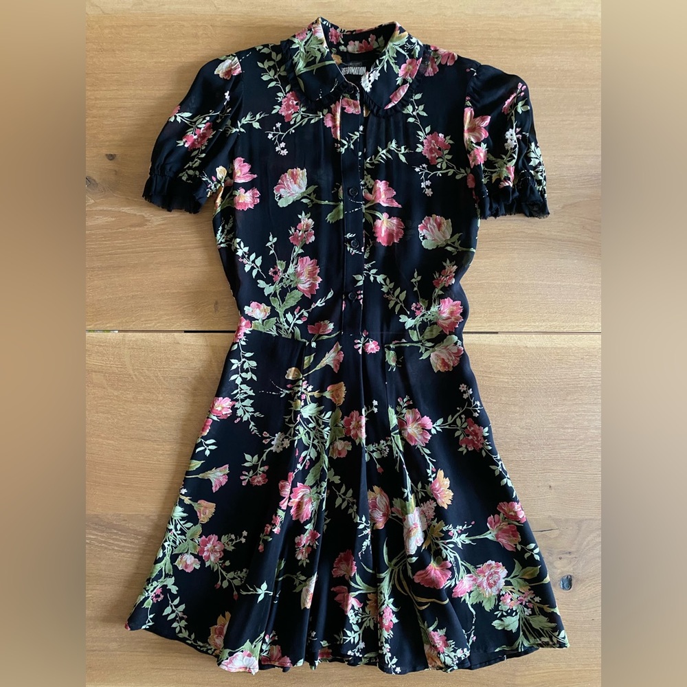 Reformation floral shirt dress 0